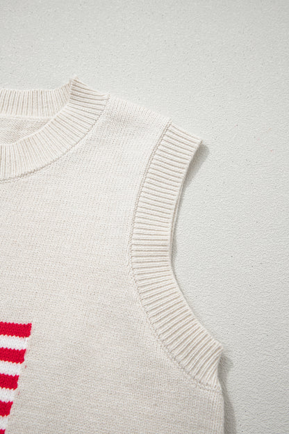 Americana USA Flag Sleeveless Knit Sweater