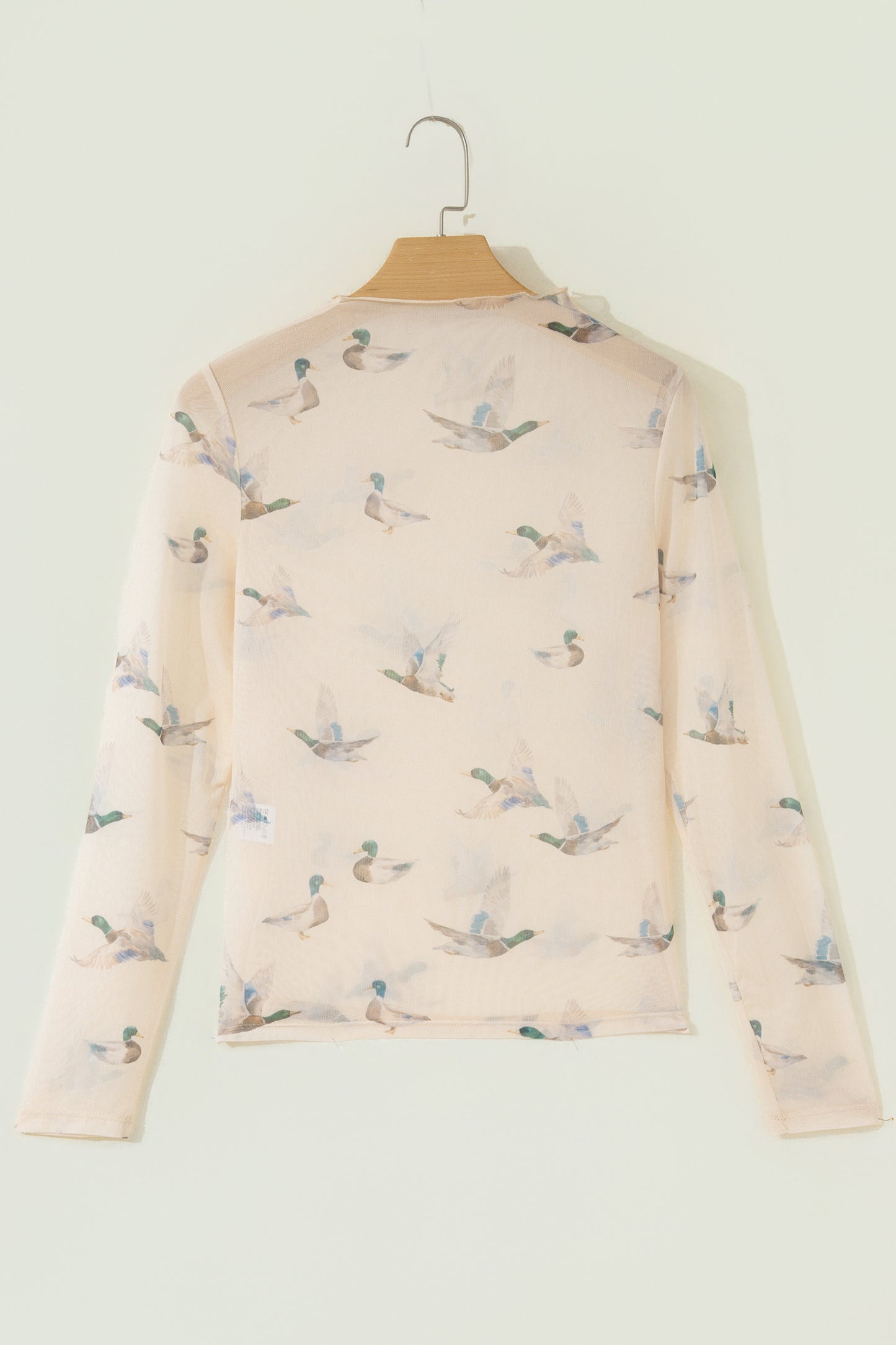 Western Mallard Mesh High Neck Long Sleeve Top