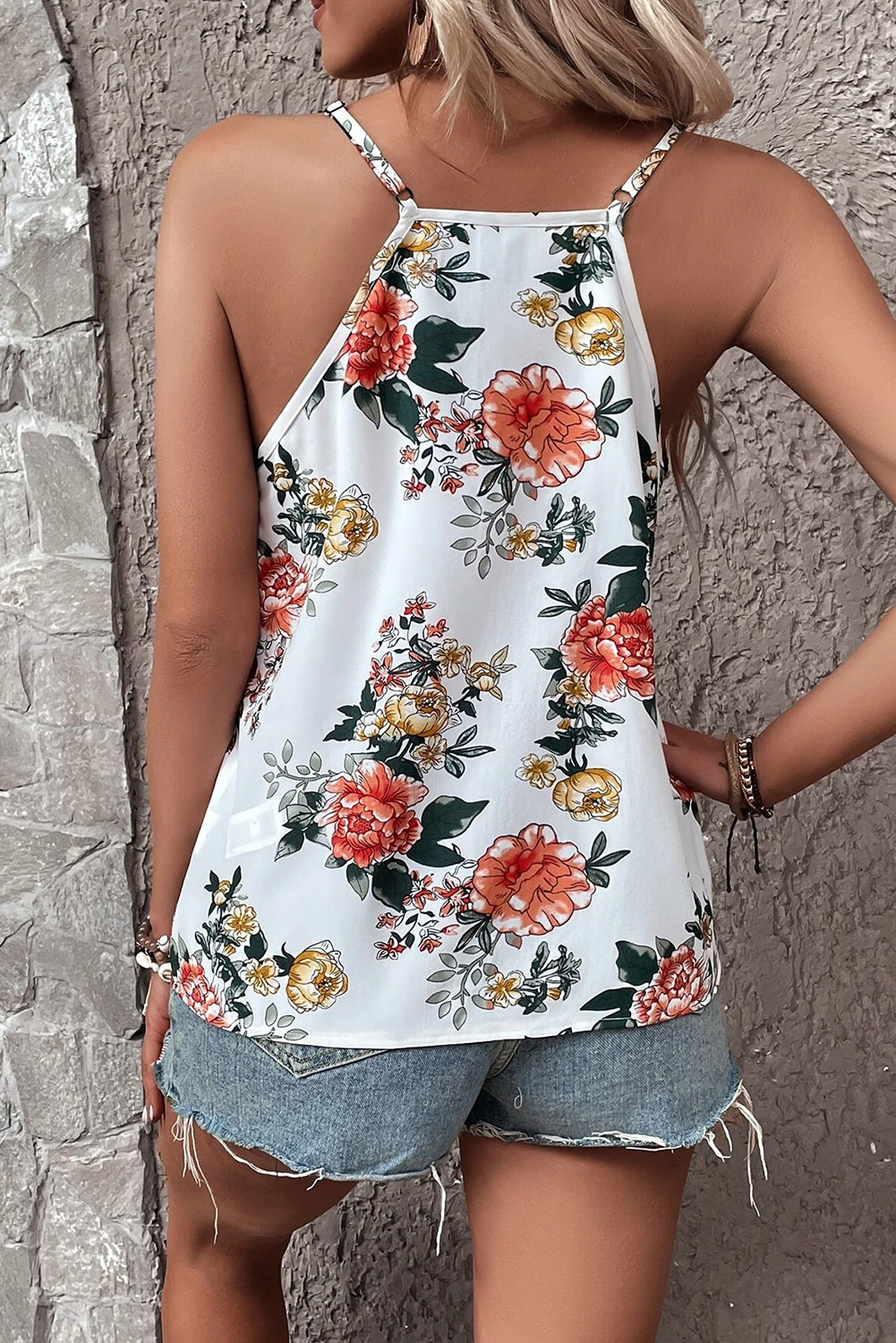 Floral Lace V-Neck Tank Top