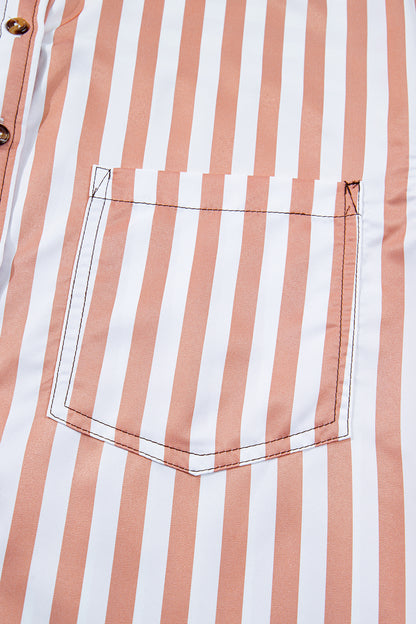 Western Stripe Button Down Long Sleeve Shirt
