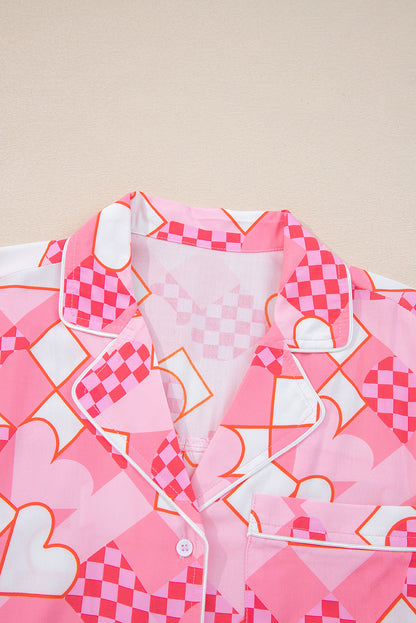 Valentine Heart Shirt and Shorts Pajama Set