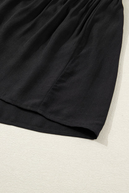 Leopard Contrast Trim Split Neck Midi Dress