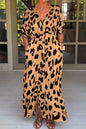 Leopard V-Neck High Waist Dress Plus Size