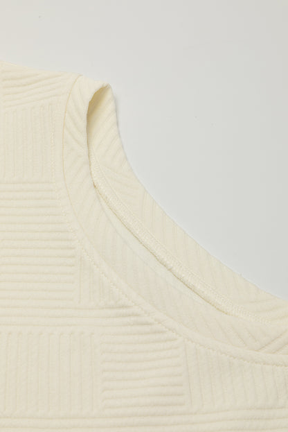 Textured Short Sleeve Top and Shorts Set