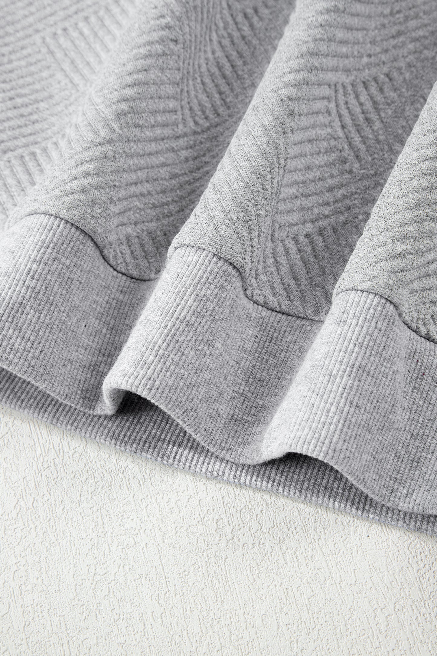 Textured Half-Zip Long Sleeve Sweatshirt