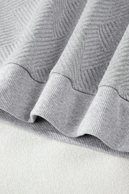 Textured Half-Zip Long Sleeve Sweatshirt
