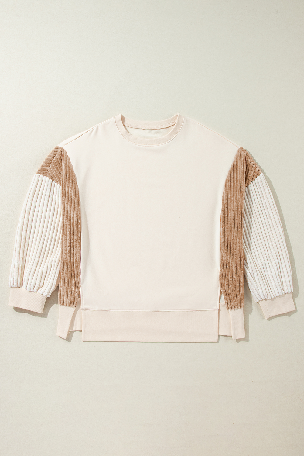 Corduroy Patchwork Long Sleeve Sweatshirt