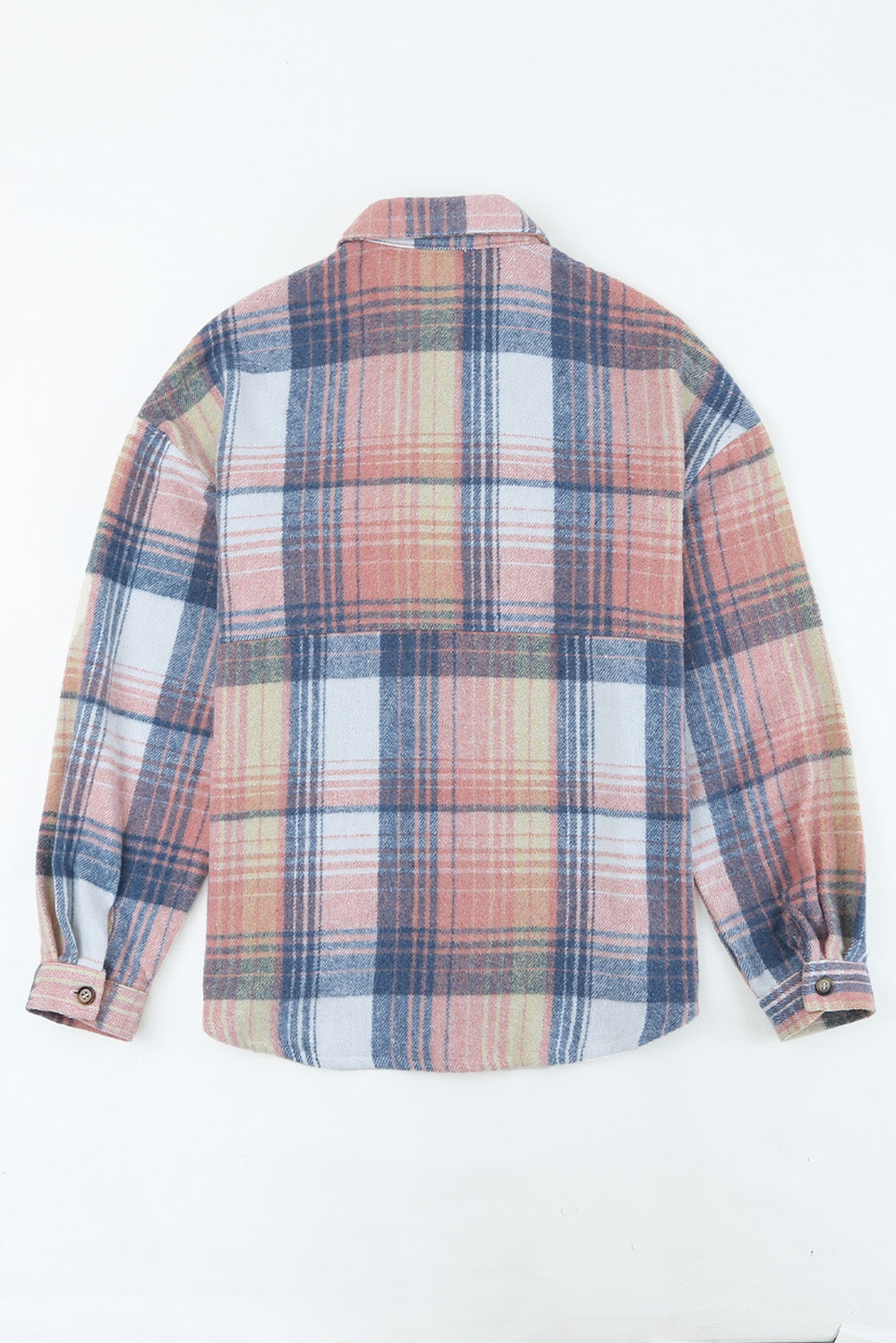 Plaid Flap Pockets Shacket