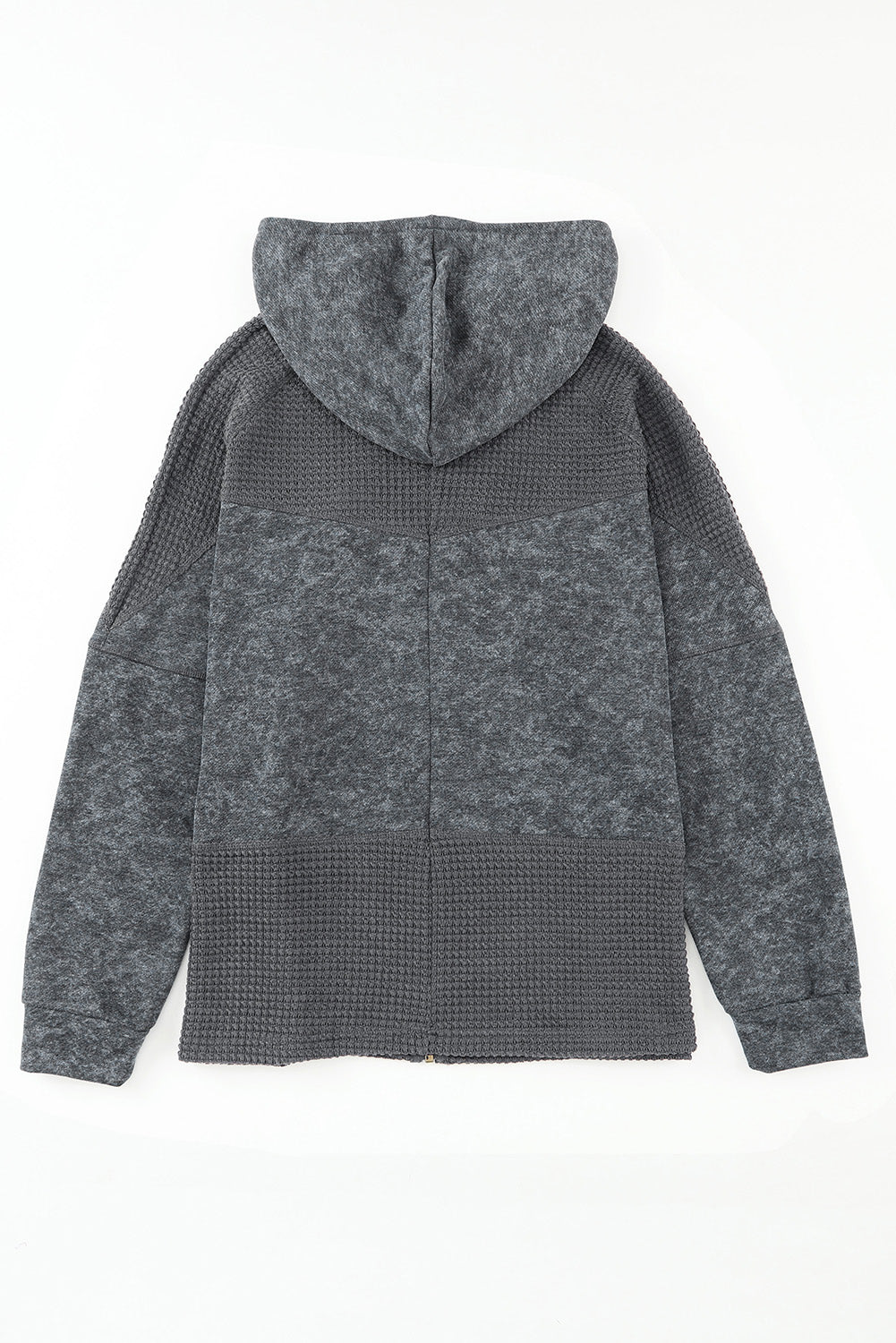 Waffle Patchwork Washed Hooded Jacket