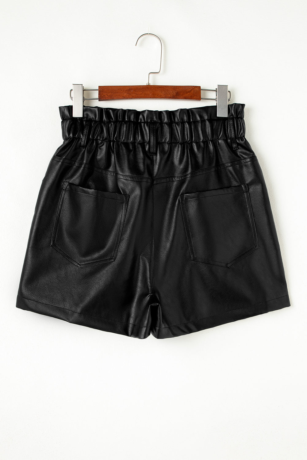 Leather High Rise Pocketed Shorts