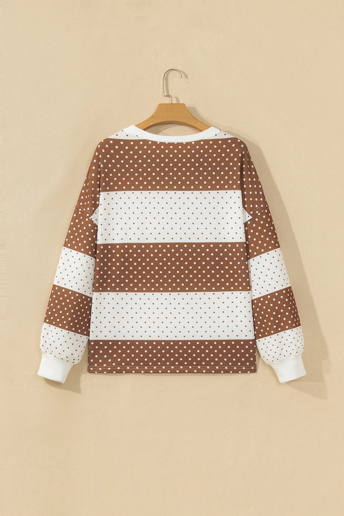 Polka Dot Colorblock Long Sleeve Top