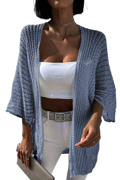 Hollowed Knit Kimono Cardigan