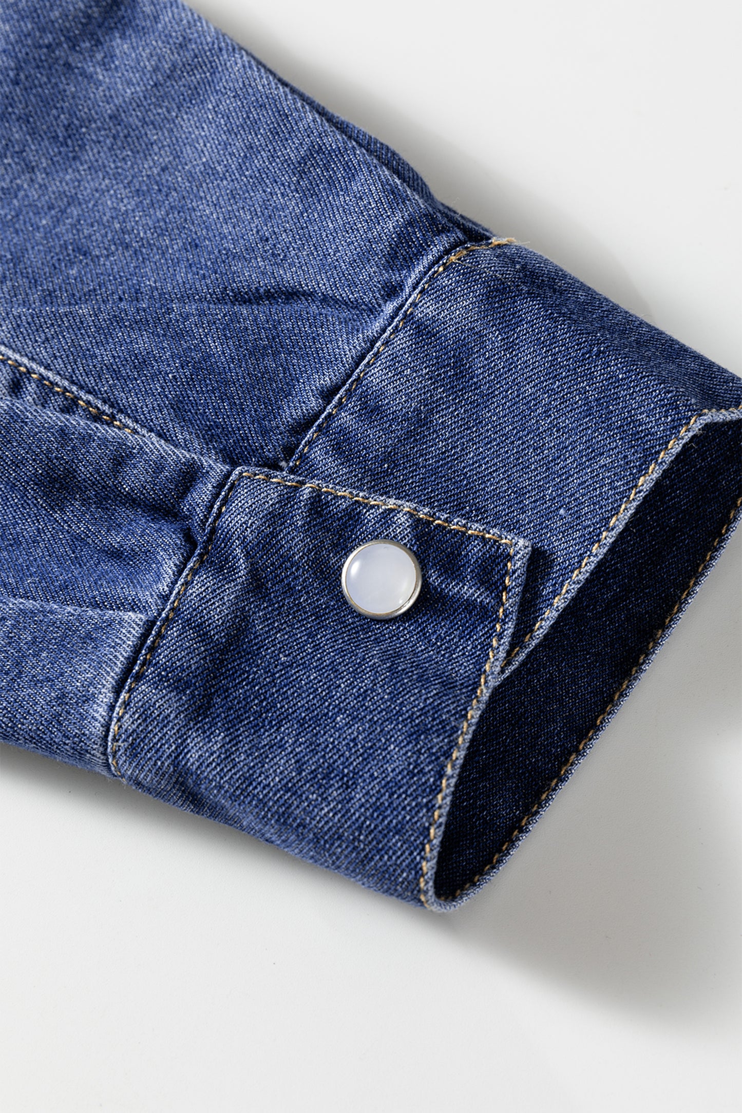 Denim Shirt Collar Long Sleeve Mini Dress