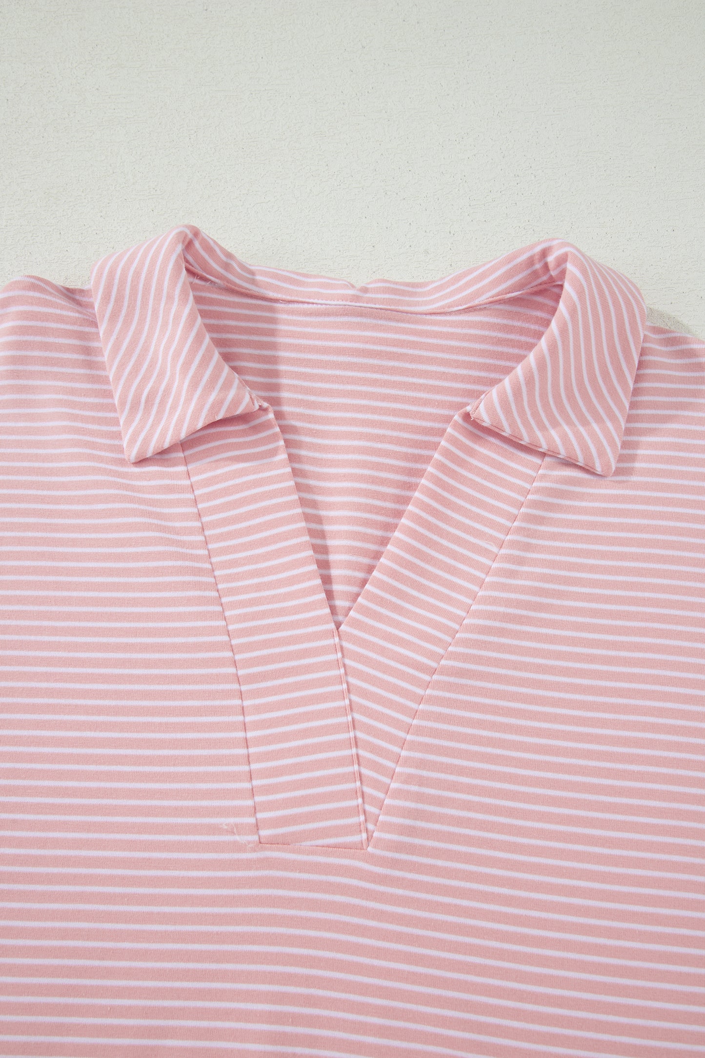 Stripe Dolman Sleeve Polo Shirt & Drawstring Shorts Set