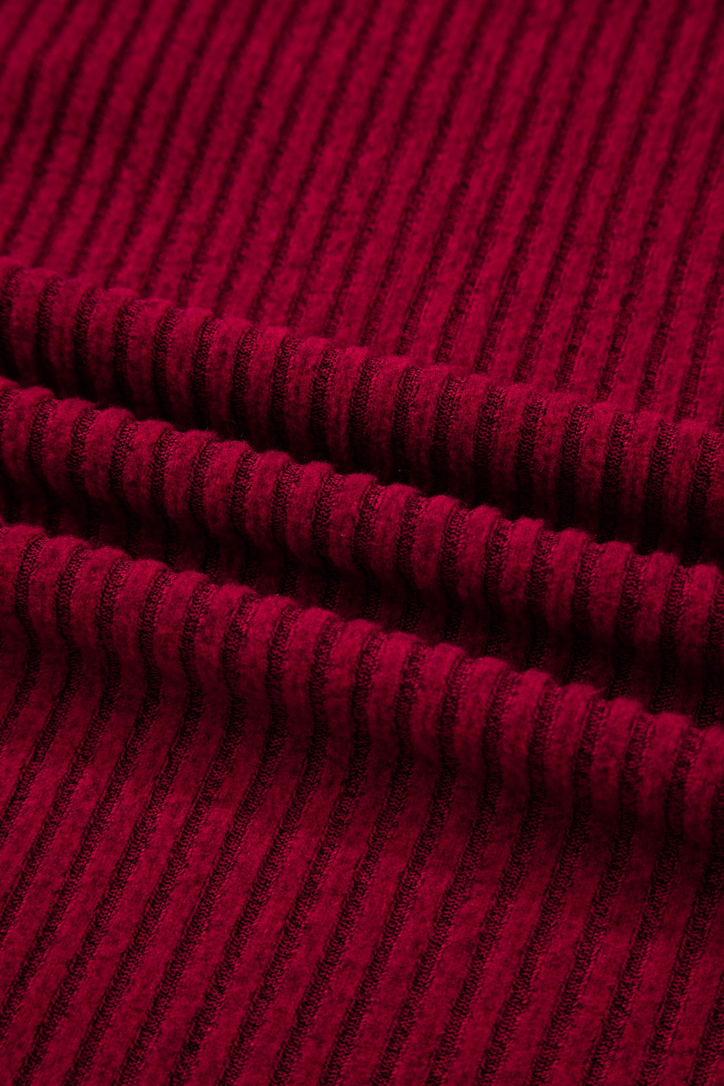 Bow Back Ribbed Knit V-Neck Drop Shoulder Top