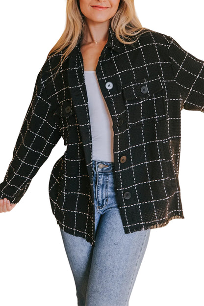 Western Checker Shacket w/Pockets