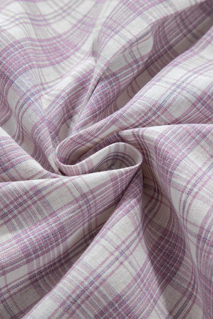 Checker Button-Up Chest Pocket Hooded Shacket