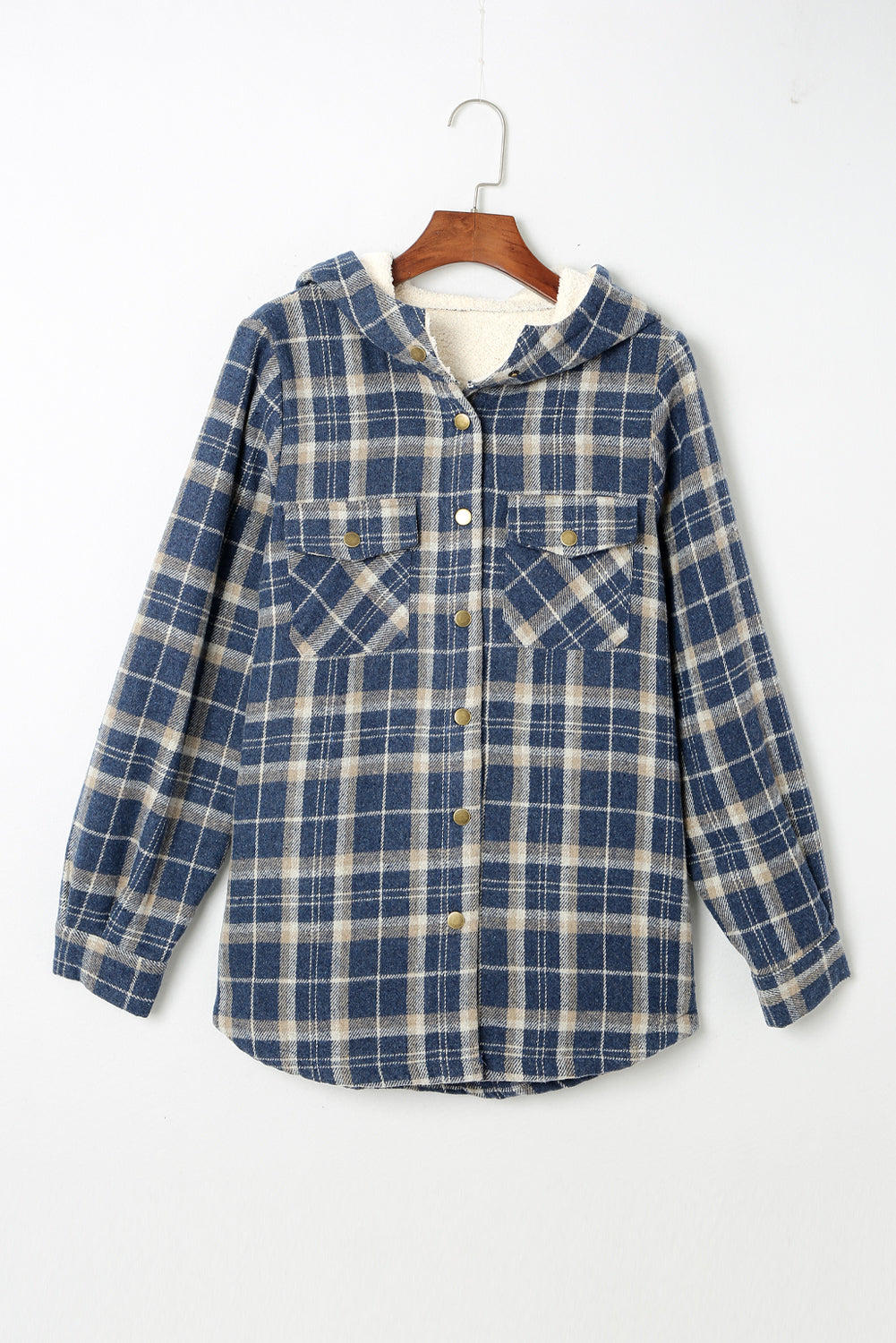 Plaid Sherpa Lined Hooded Shacket