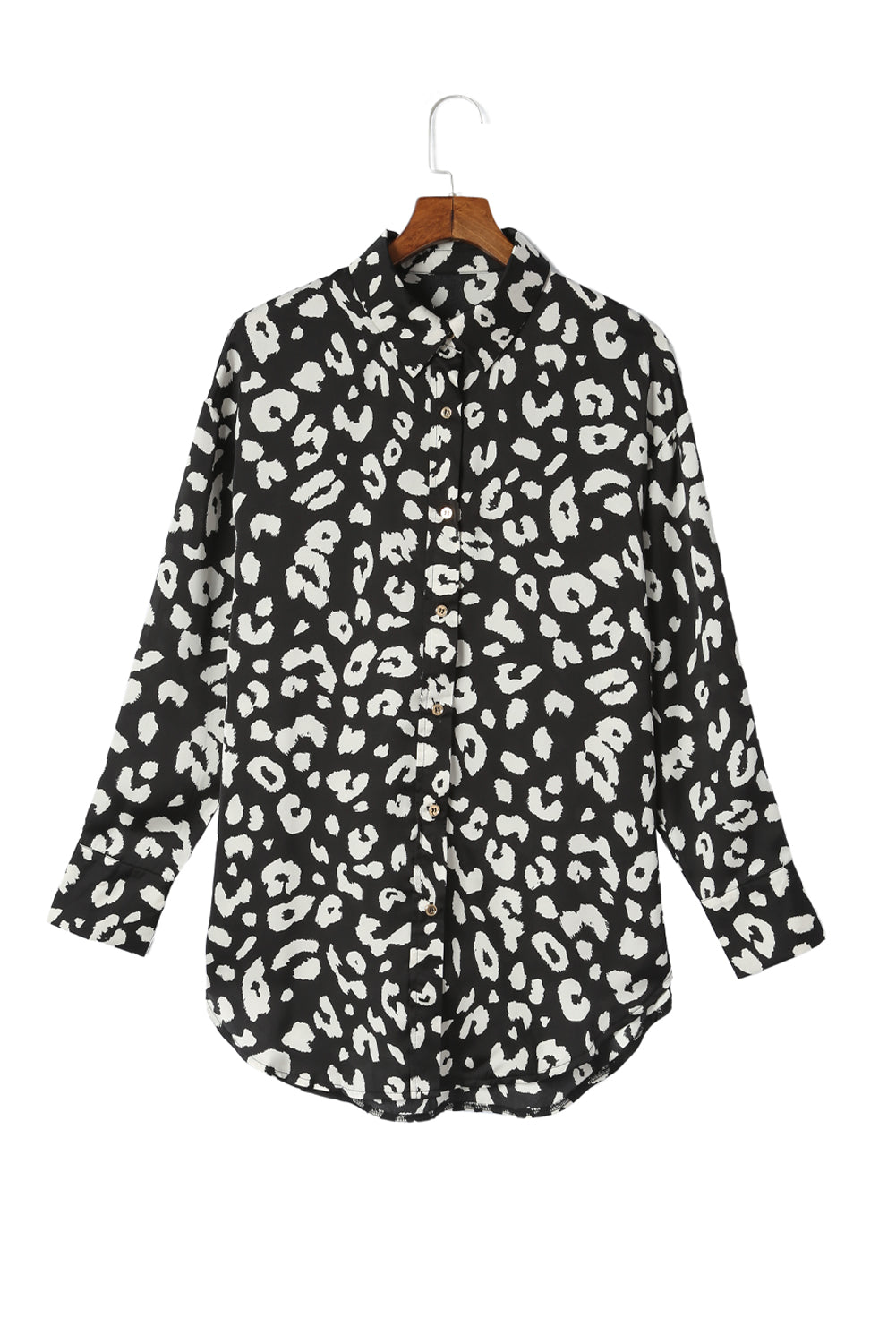 Leopard Buttoned Long Sleeve Shirt