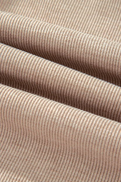 Leopard Corduroy Drawstring High Waist Pants