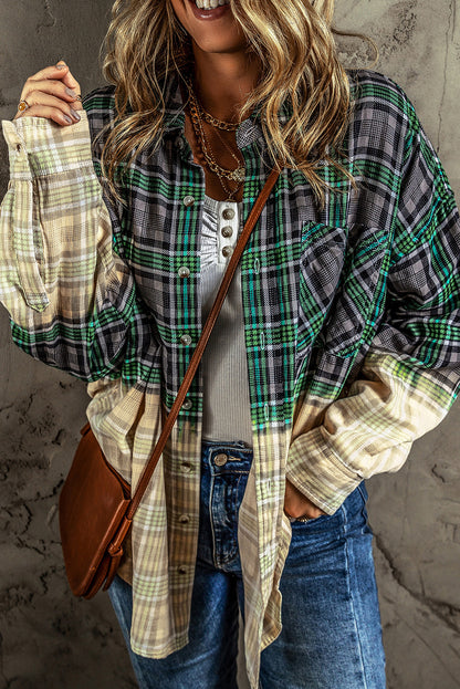 Plaid Ombre Button Up Shacket