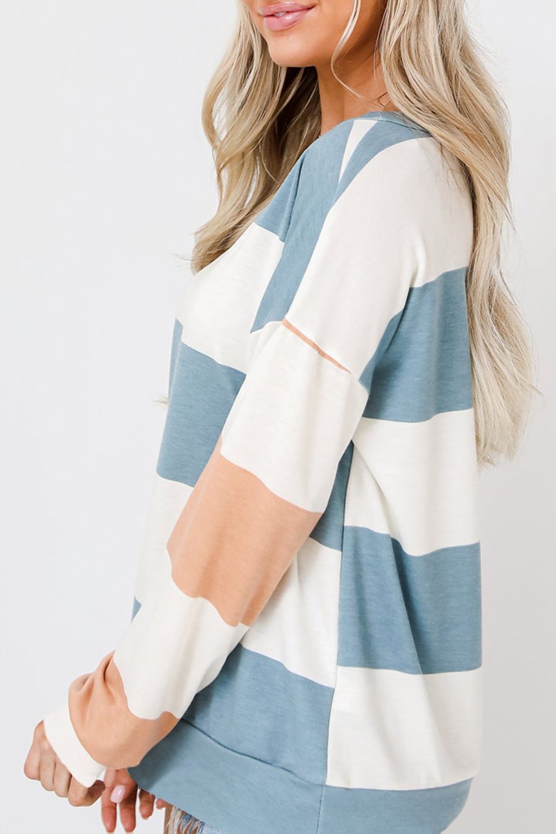 Colorblock Stripe Long Sleeve Top