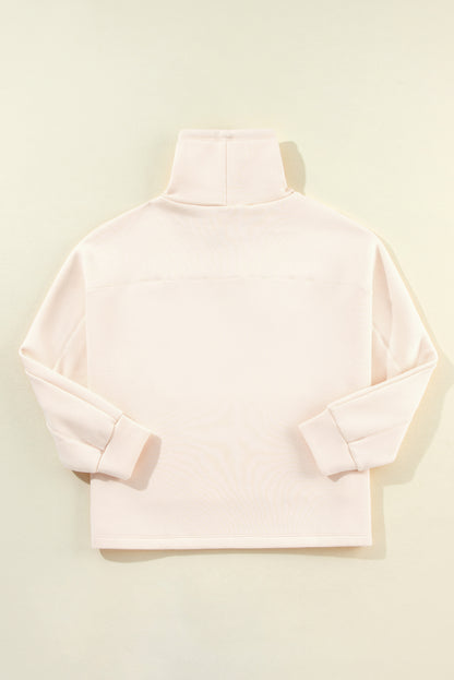 Drawstring Turtleneck Kangaroo Pocket Sweatshirt