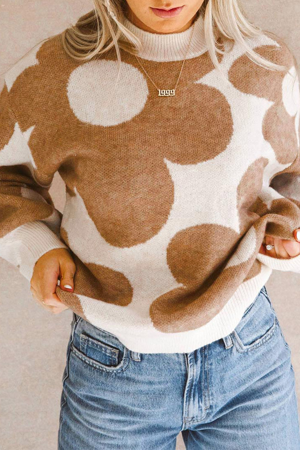 Floral Drop Shoulder Crewneck Sweater