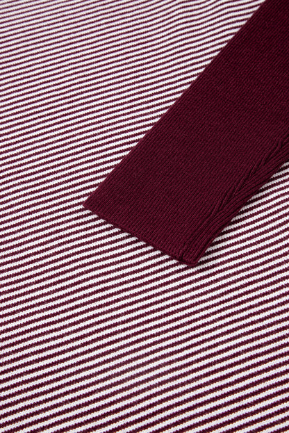 Stripe Colorblock Patchwork Dolman Sleeve Sweater