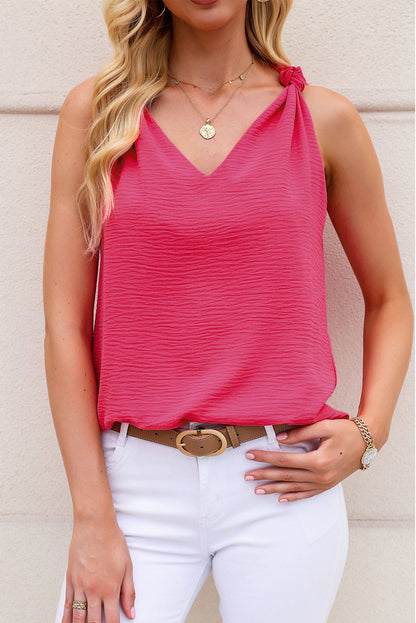 Knotted V-Neck Tank Top