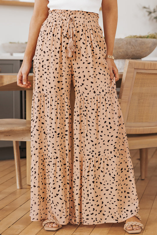 Dotted Ruffle Palazzo Pants