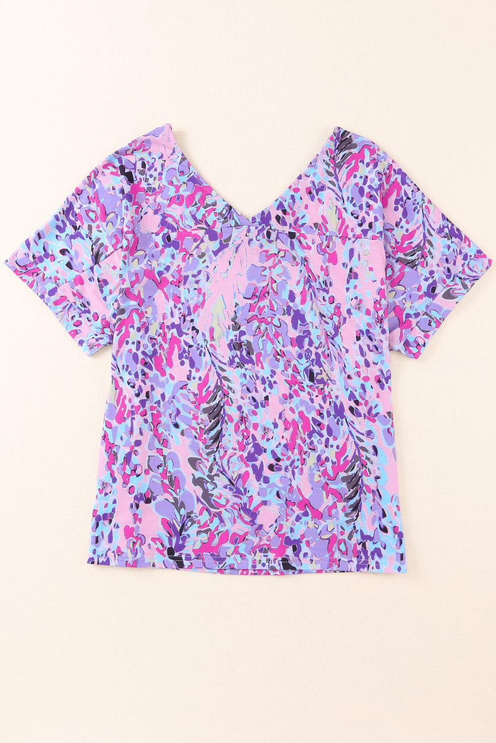 Abstract Floral Short Sleeve Tee