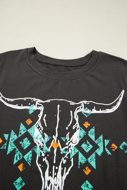 Western Aztec Crewneck T-Shirt