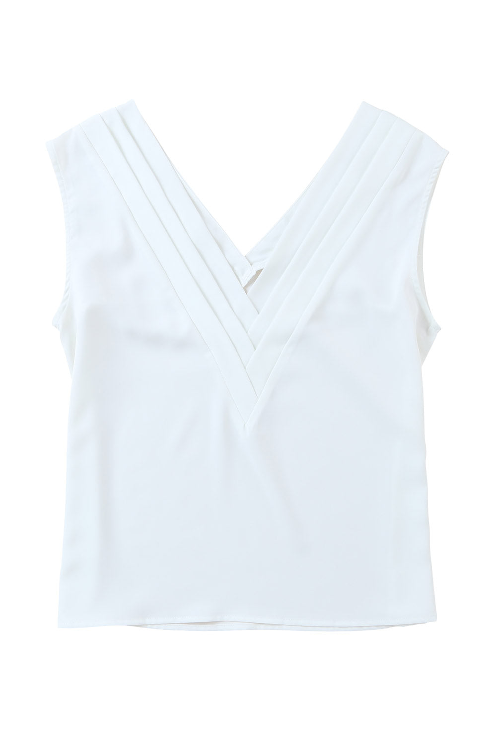 Pleated V-Neck Cap Sleeve Top