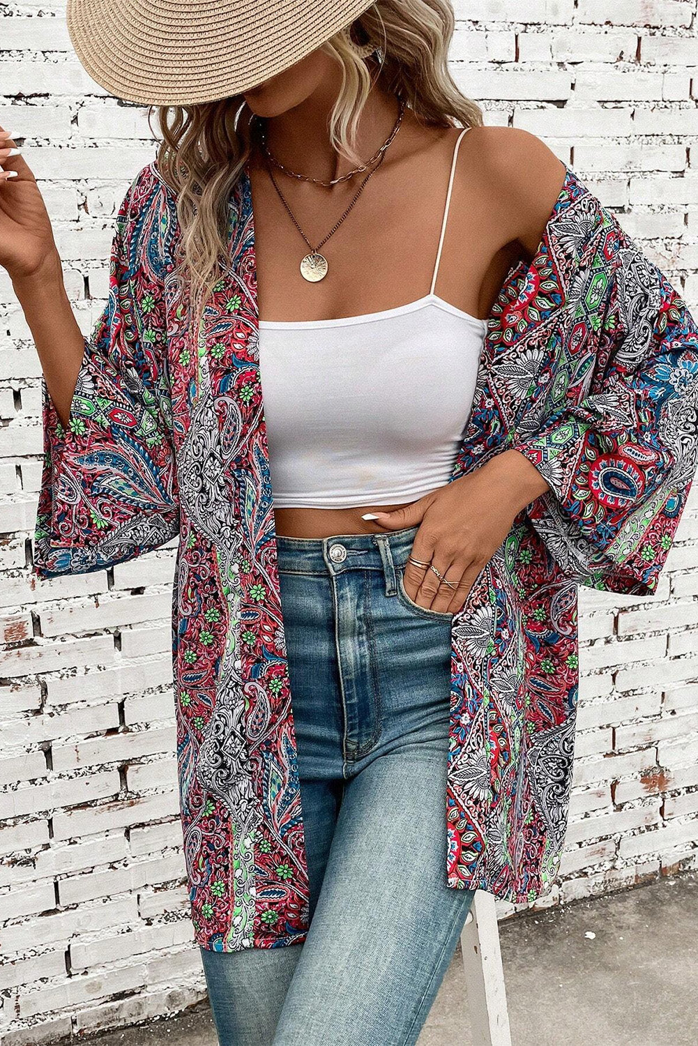 Paisley Open Front Kimono