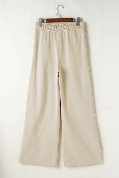 Drawstring Waist Wide Leg Pants