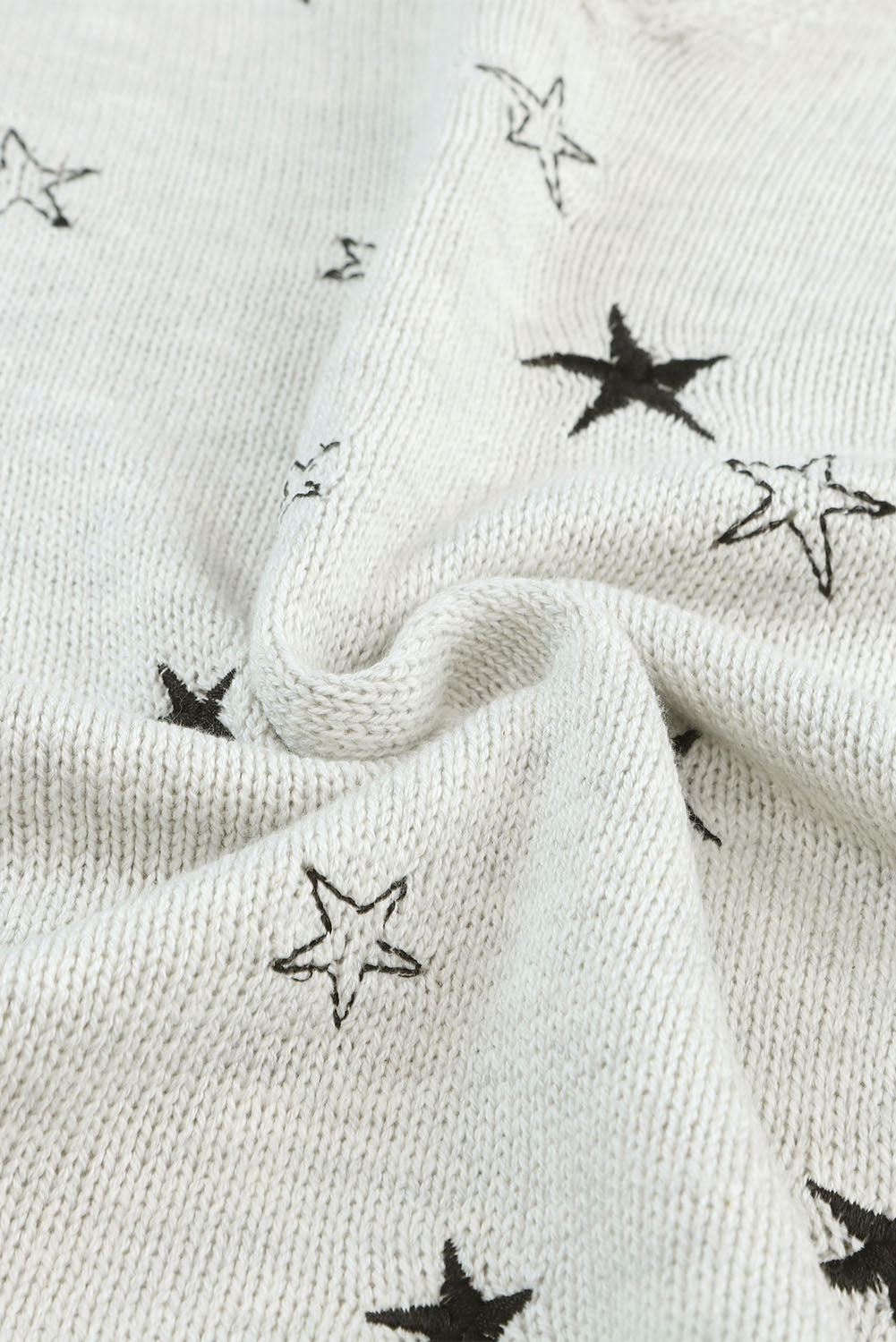 Stars Embroidery Lightweight Knit Sweater