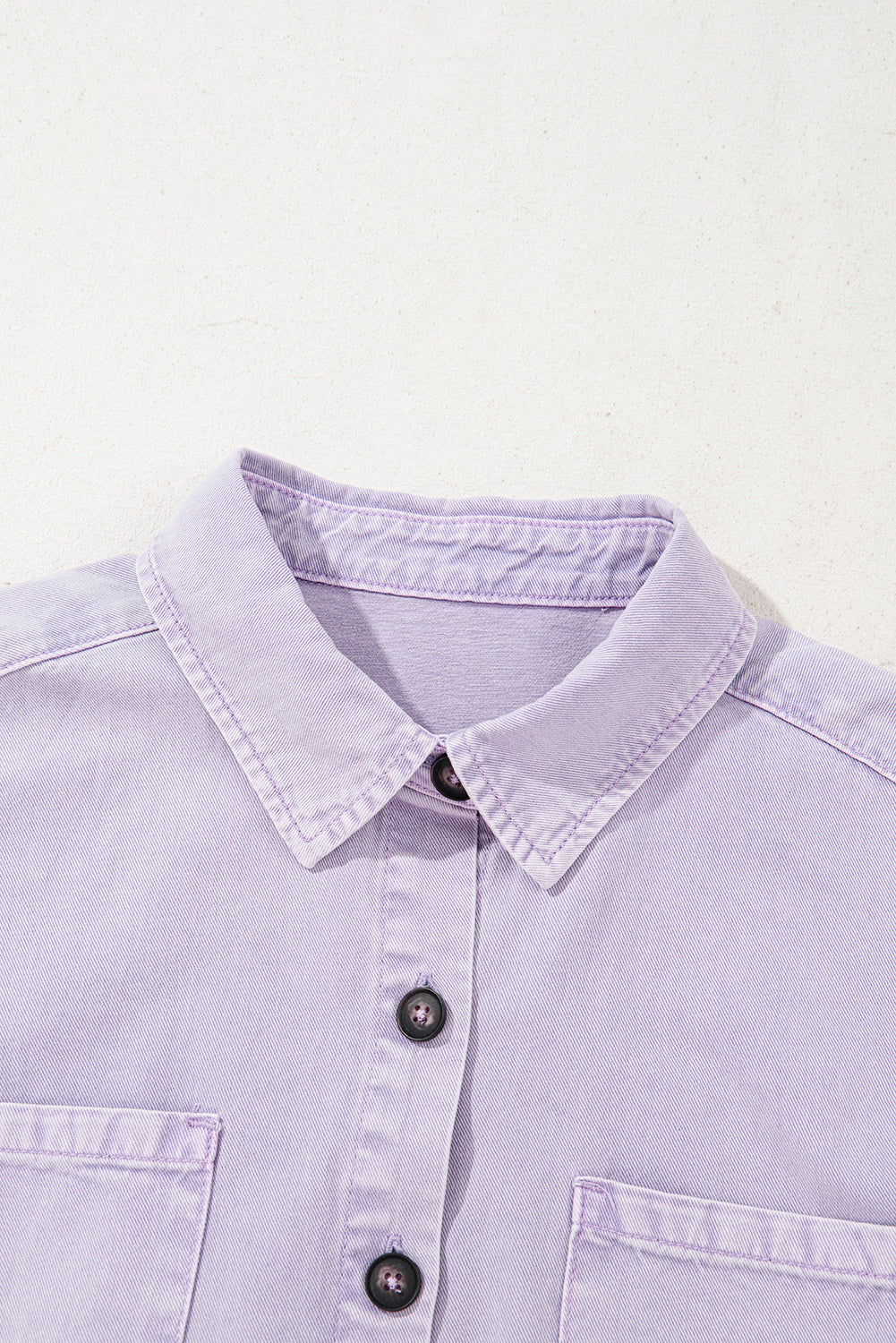 Denim Short Sleeve Double Chest Pocket Shirt Dress