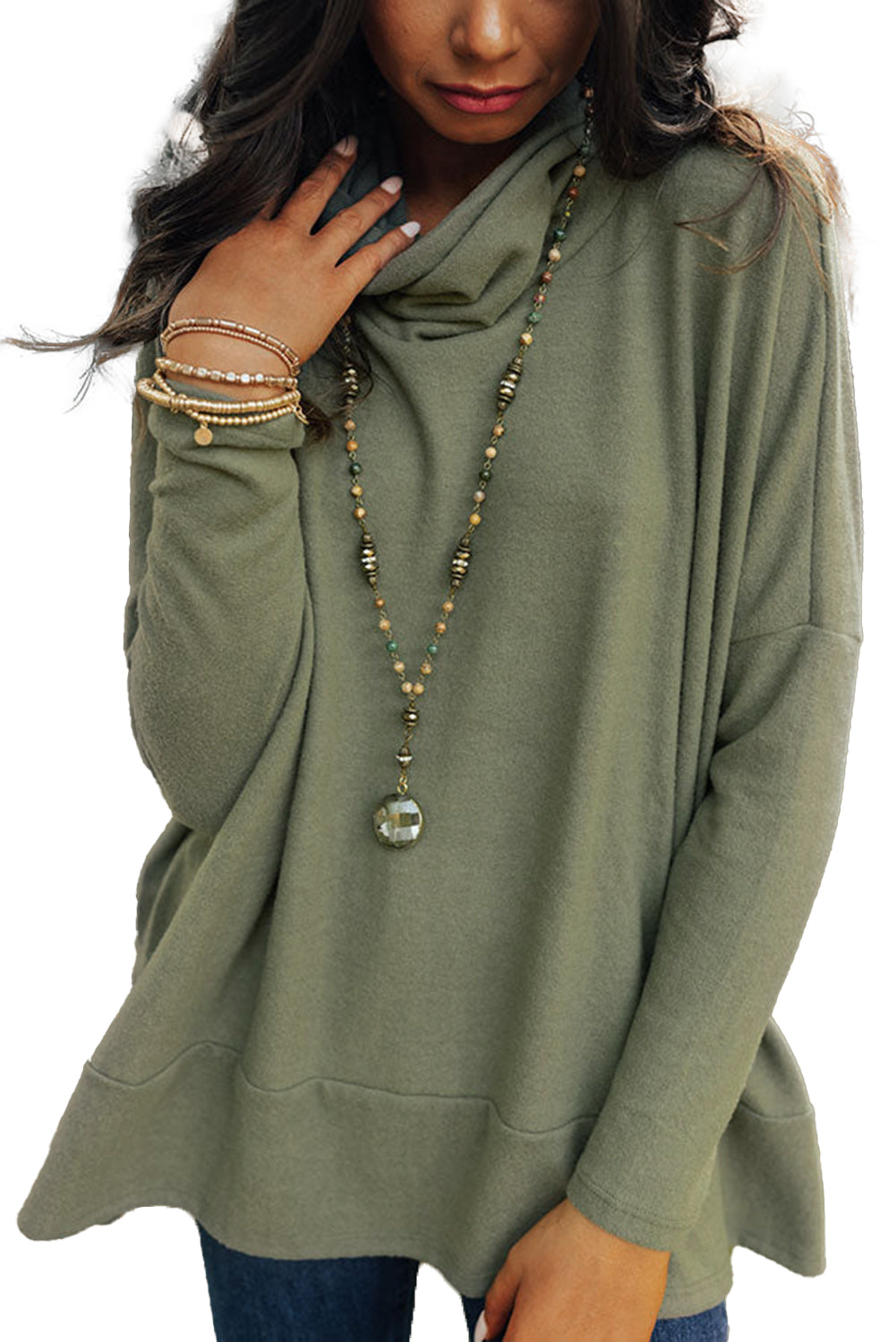 Cowl Neck Shift Tunic Top