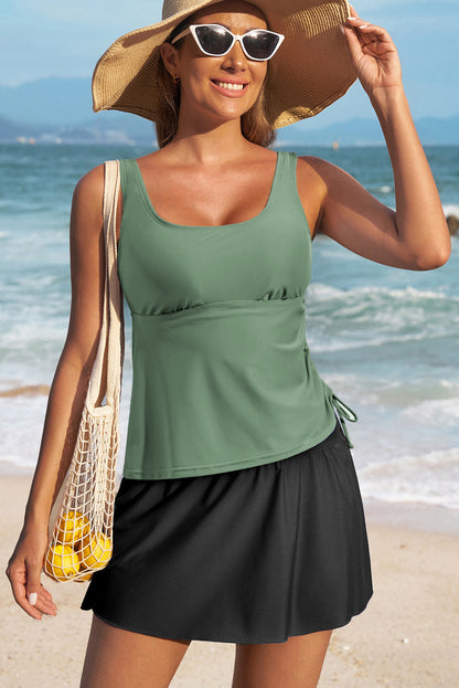 Colorblock Tankini Top and Skort Swim Set