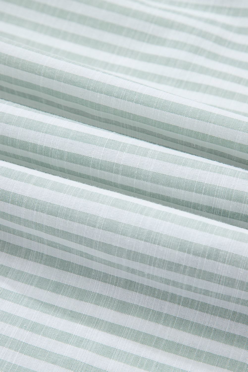 Stripe Collared V-Neck Chest Pocket Swim Cover Up