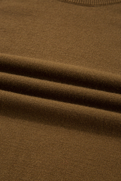 Colorblock Raglan Puff Sleeve Mock Neck Sweater