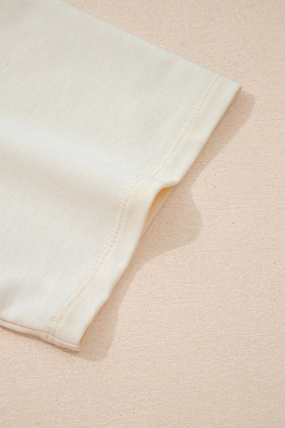 Floral Patchwork Raw Seam Oversize Tee