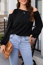 Bow Asymmetric Cold Shoulder Blouse