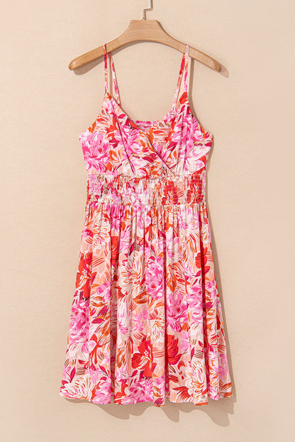 Floral Wrap V-Neck Spaghetti Strap Dress