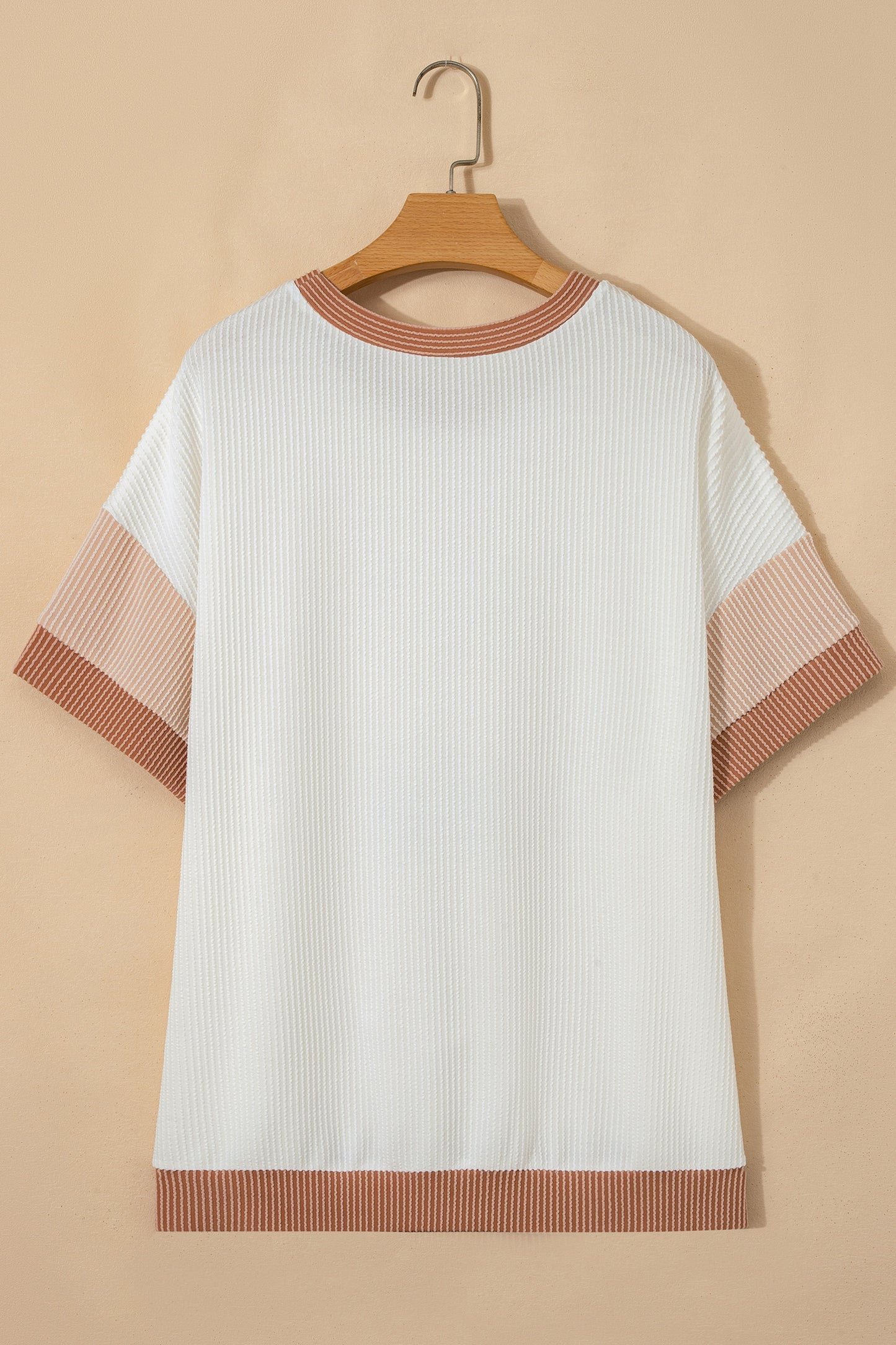 Plus Size Colorblock Bow Tie Corded Knit Top