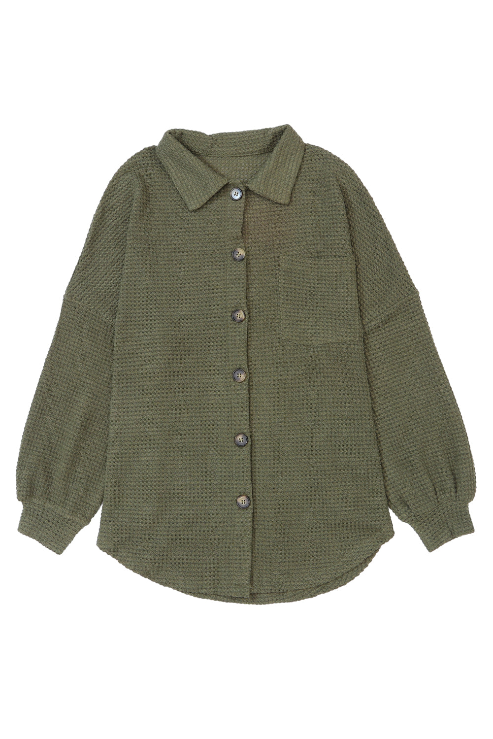 Waffle Chest Pocket Buttoned Shirt