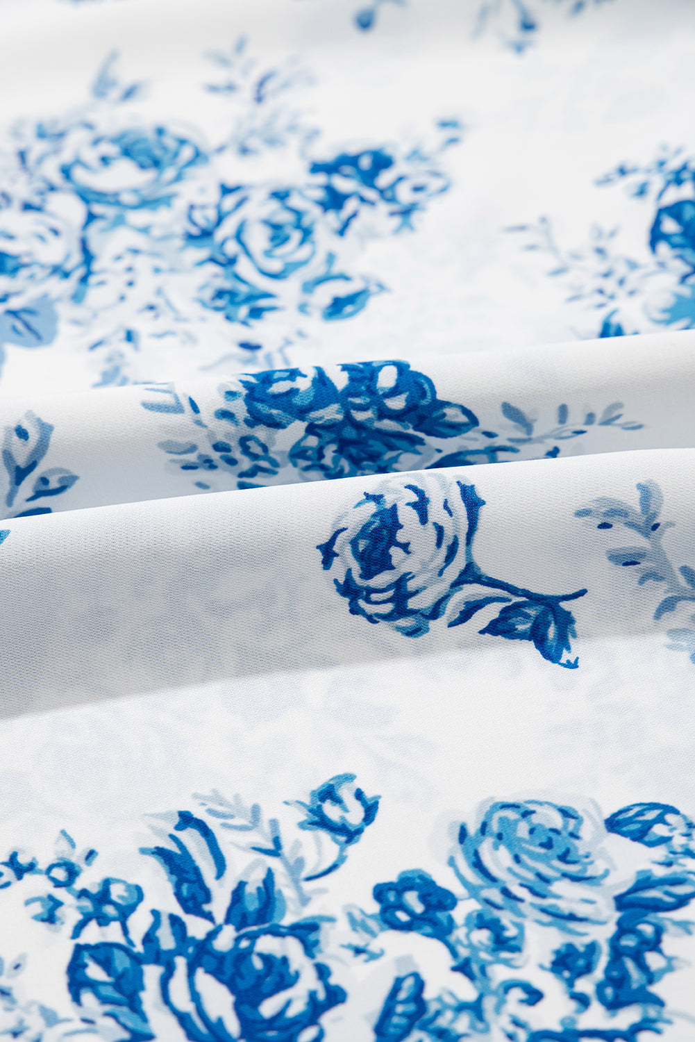 Floral Shirred Bodice Knot Shoulder Maxi Dress