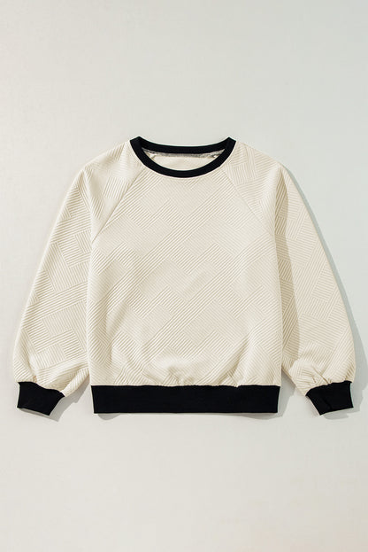 Colorblock Trim Raglan Sleeve Top