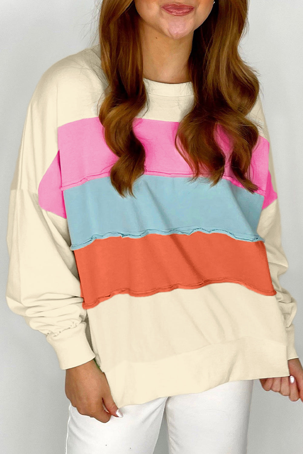 Colorblock Reverse Seam Crewneck Sweatshirt